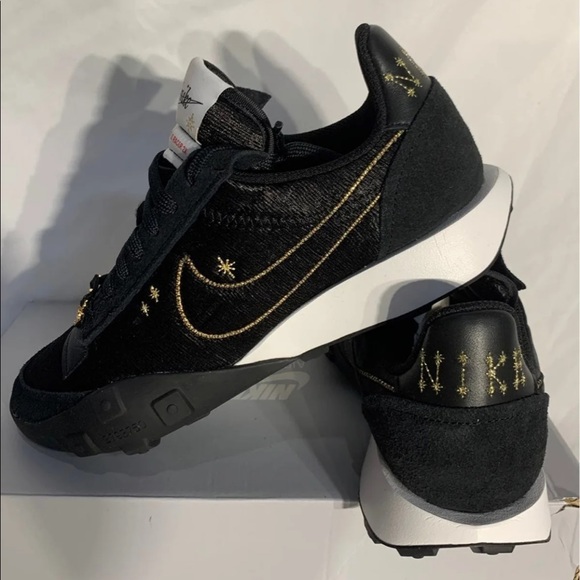 Nike Waffle Racer 2X Astrology Pack Black White Gold New Without Box Womans - Picture 2 of 8